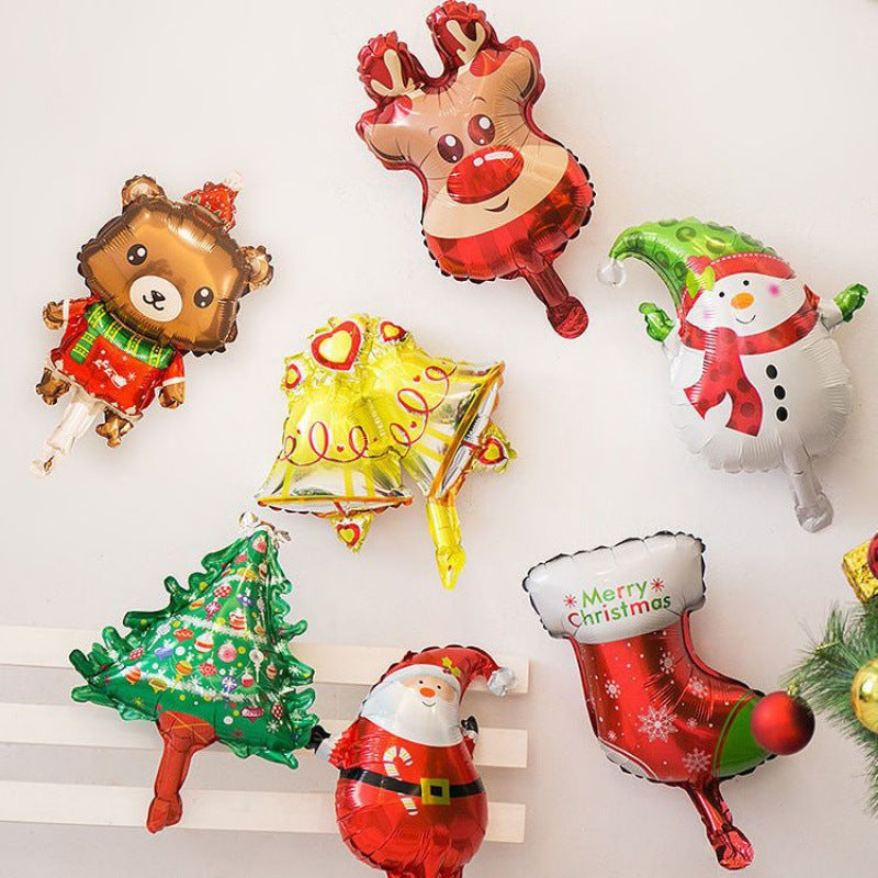 10pcs, Mini Cartoon Christmas Balloons