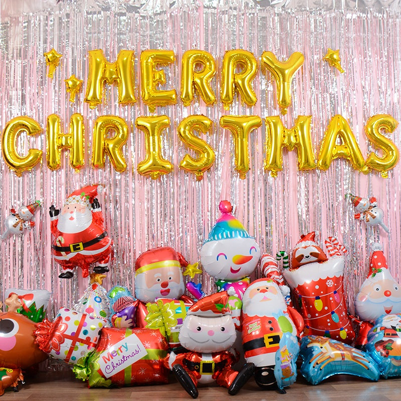 10pcs, Mini Cartoon Christmas Balloons