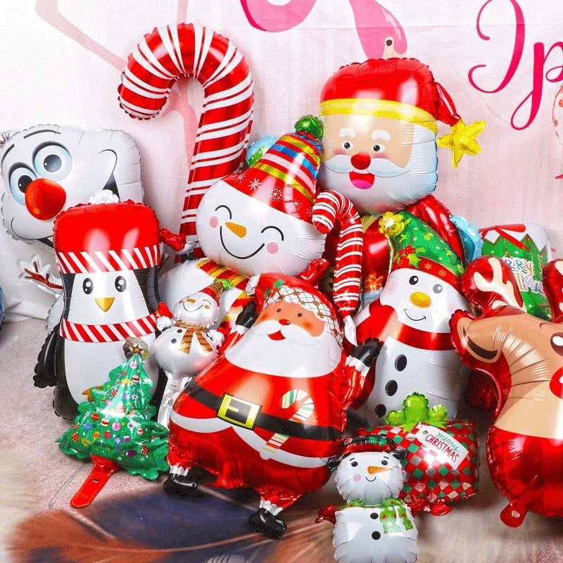 10pcs, Mini Cartoon Christmas Balloons