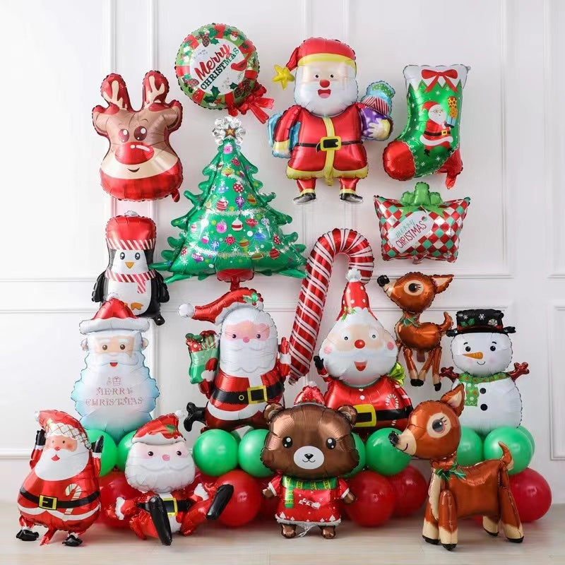 10pcs, Mini Cartoon Christmas Balloons