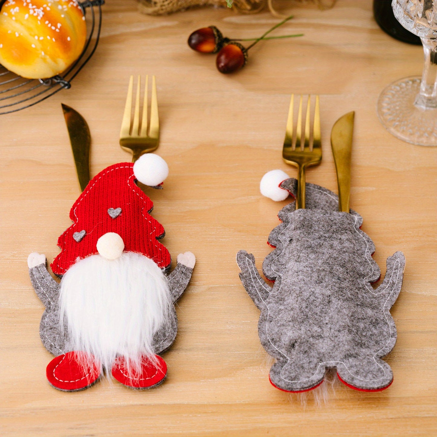 Christmas Gnome Knife and Fork Covers