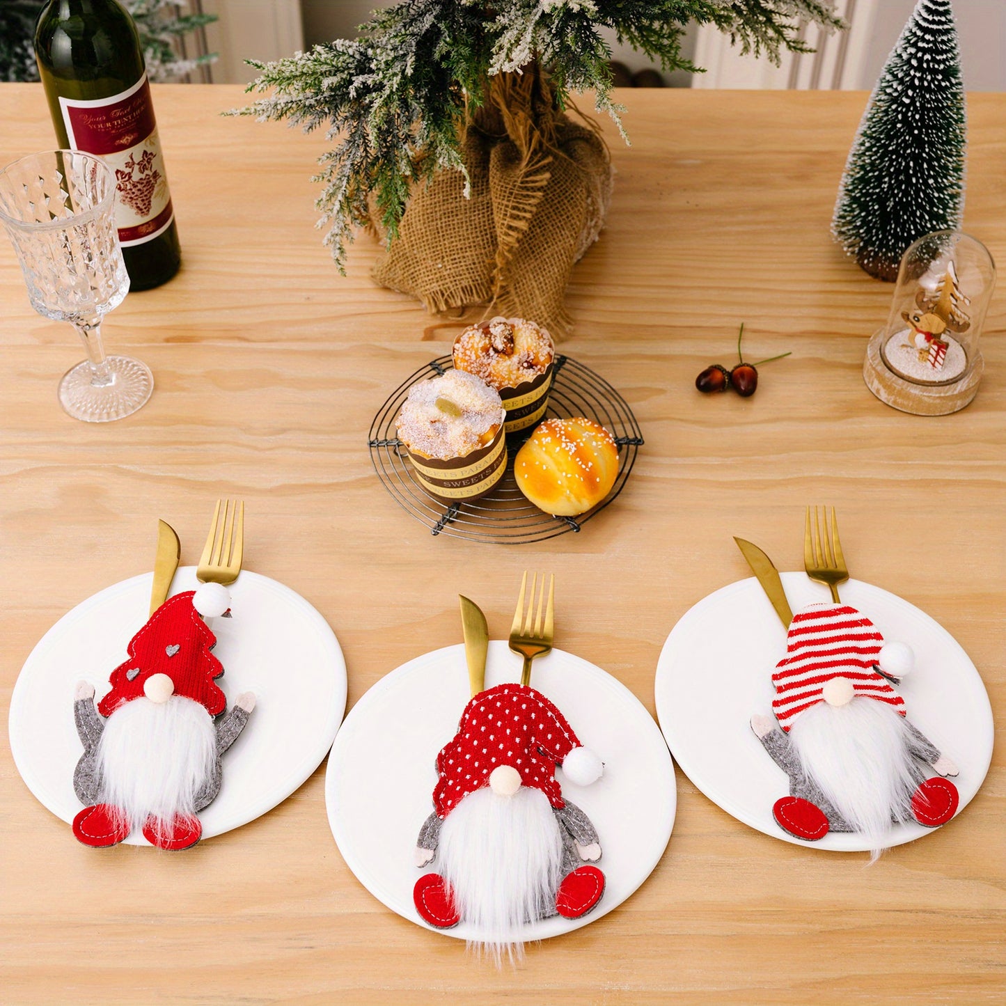 Christmas Gnome Knife and Fork Covers