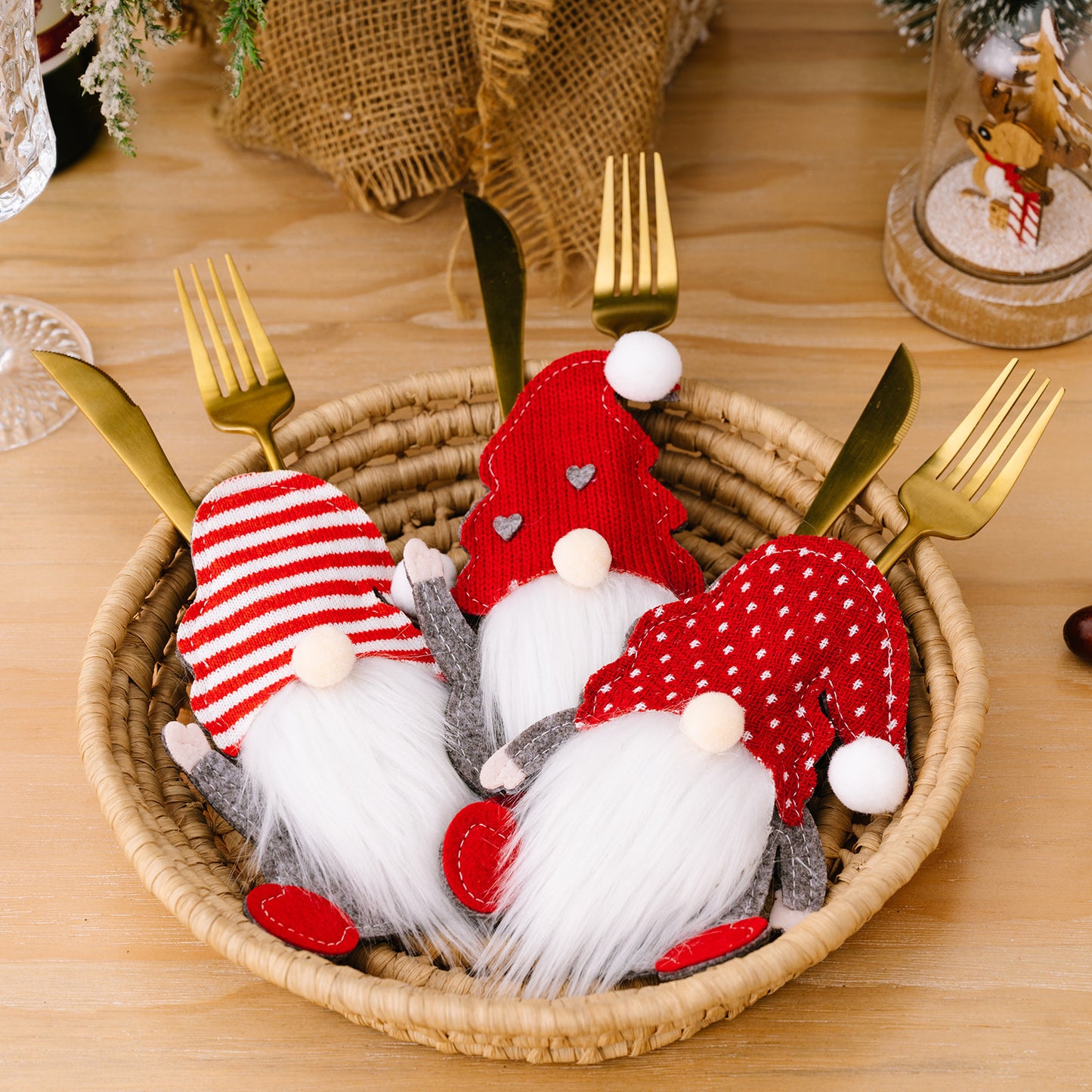 Christmas Gnome Knife and Fork Covers