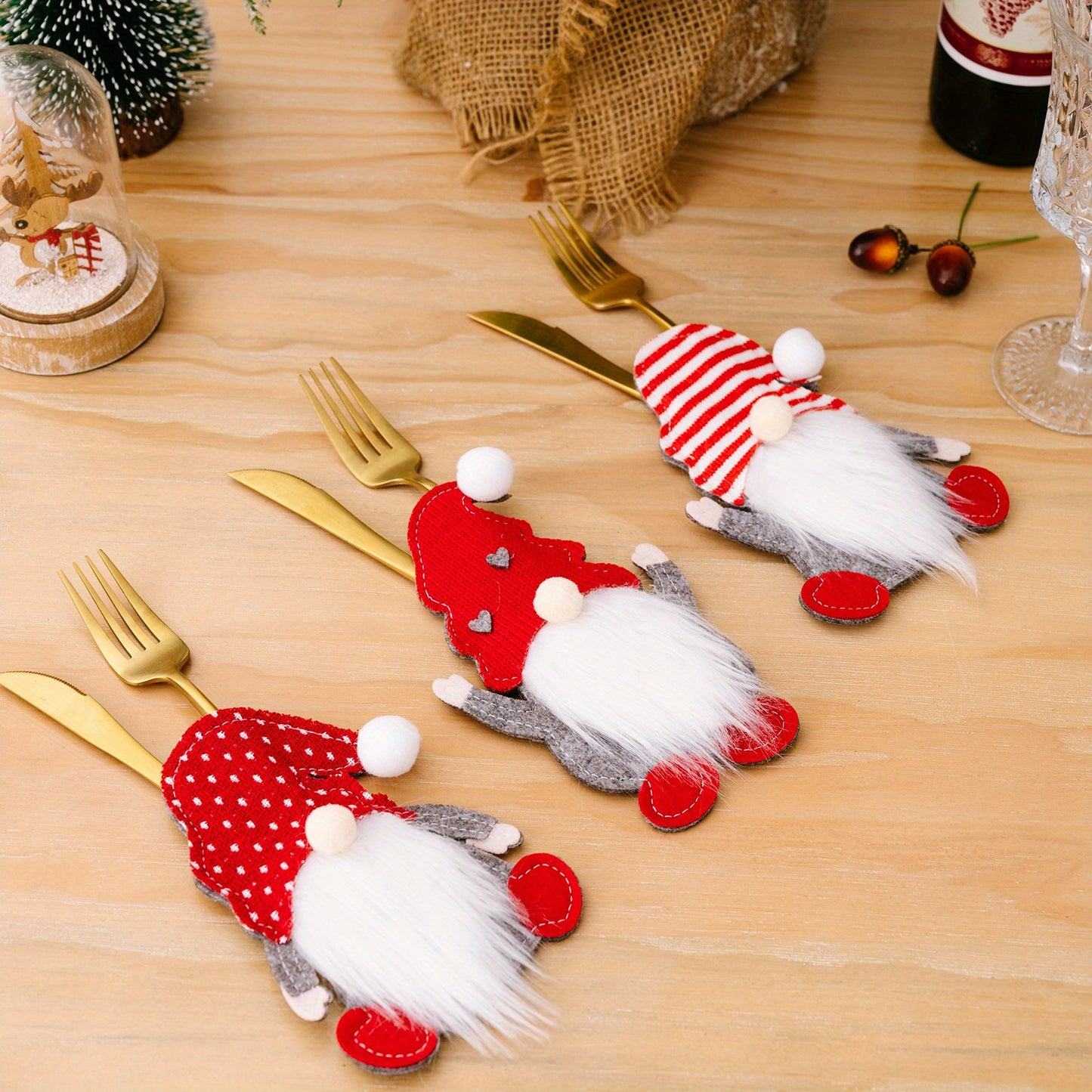 Christmas Gnome Knife and Fork Covers