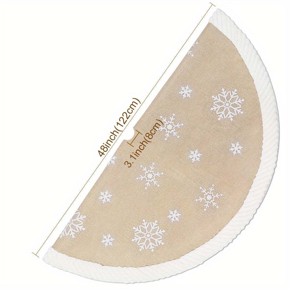 Festive Linen Christmas Tree Skirt