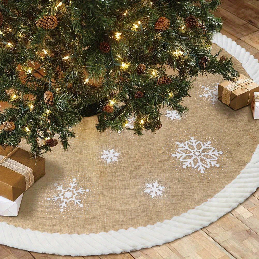 Festive Linen Christmas Tree Skirt