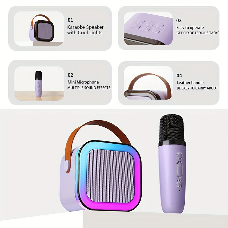 Kids Mini Karaoke Speaker with 2 Wireless Microphones