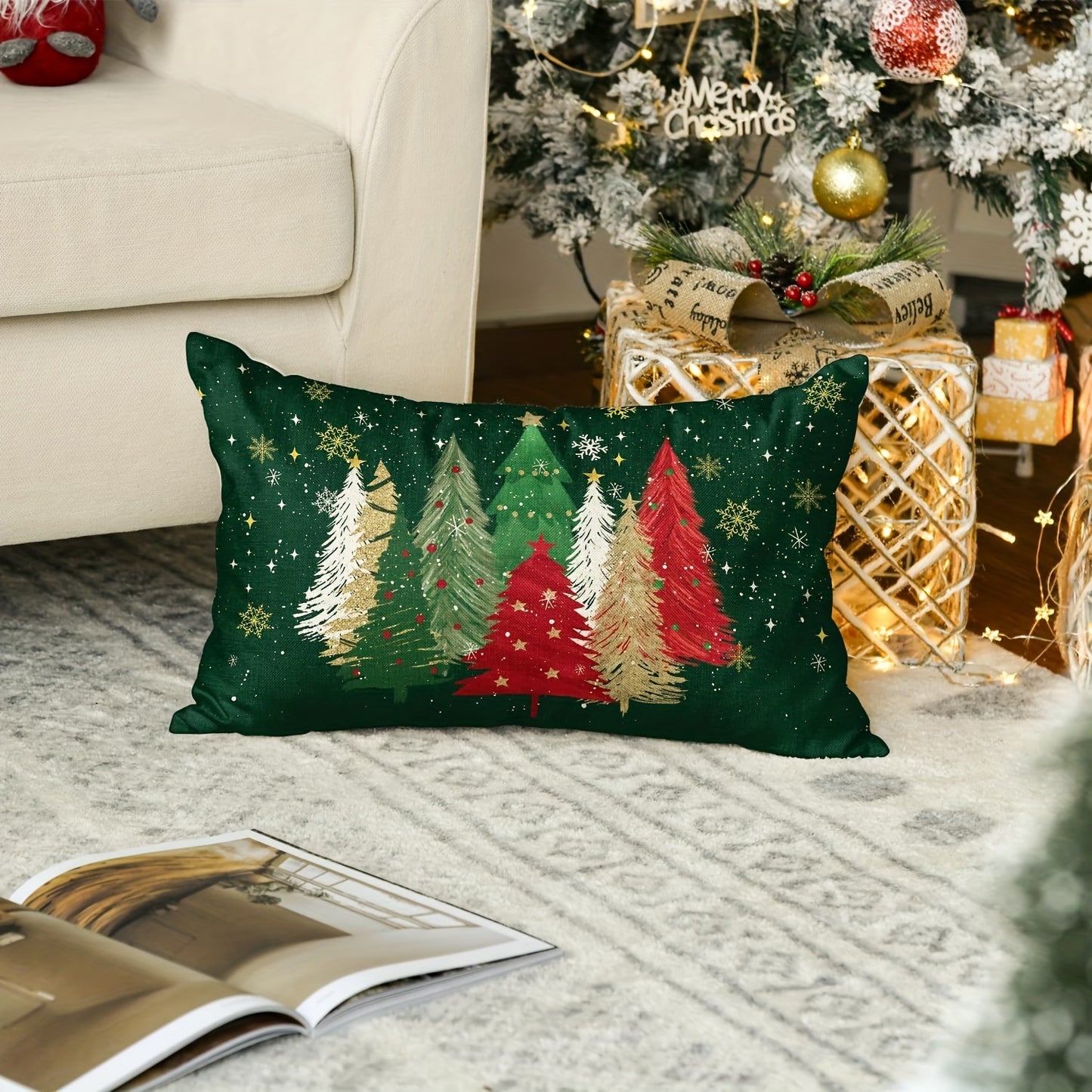 Merry Christmas Throw Pillow Cover