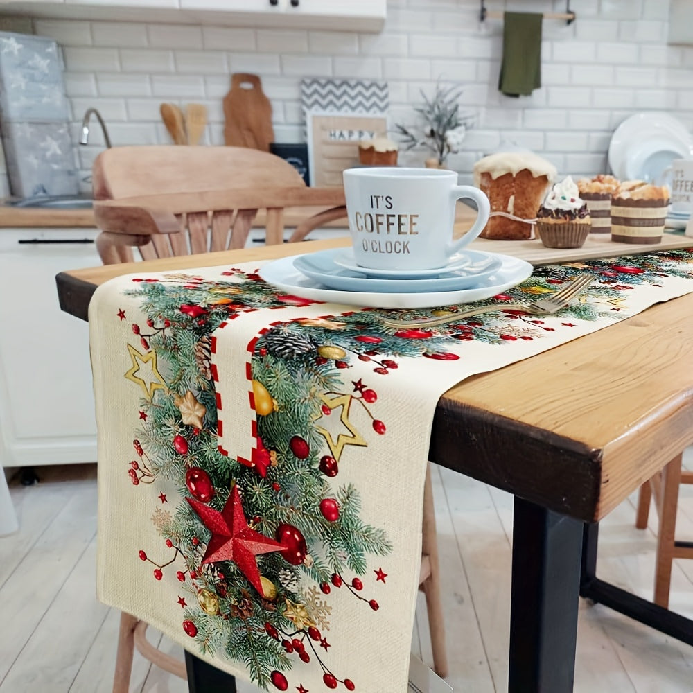 Christmas Linen Table Runner