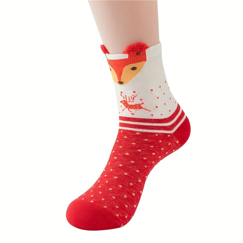 4 Pairs Cartoon Christmas Socks