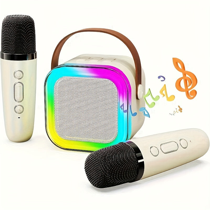 Kids Mini Karaoke Speaker with 2 Wireless Microphones