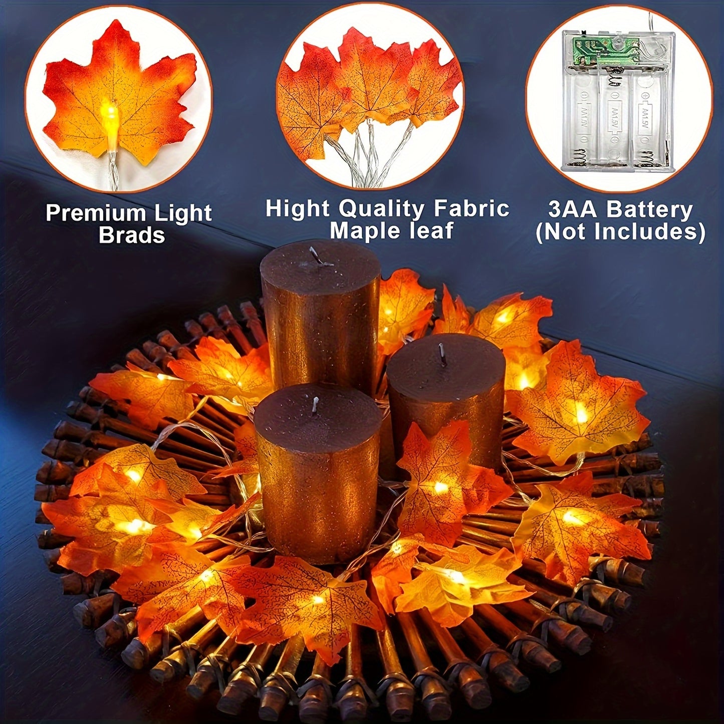 Maple Leaf LED String Lights