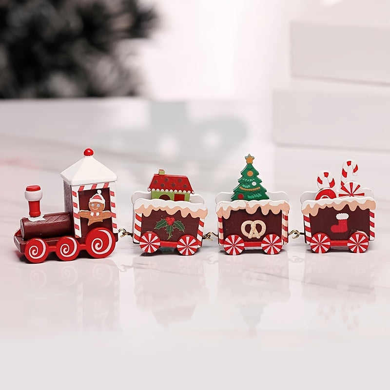 Merry Christmas Wooden Train Ornament