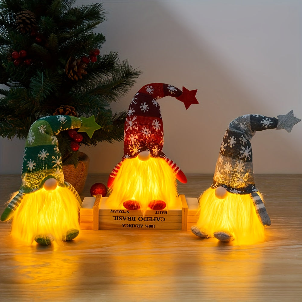 Festive Gnome LED Lights: 3 Colors (Red, Green, Gray)