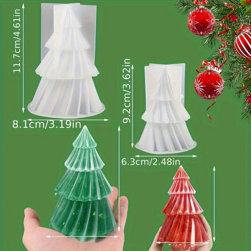 Origami Christmas Tree Silicone Mold for DIY Candles