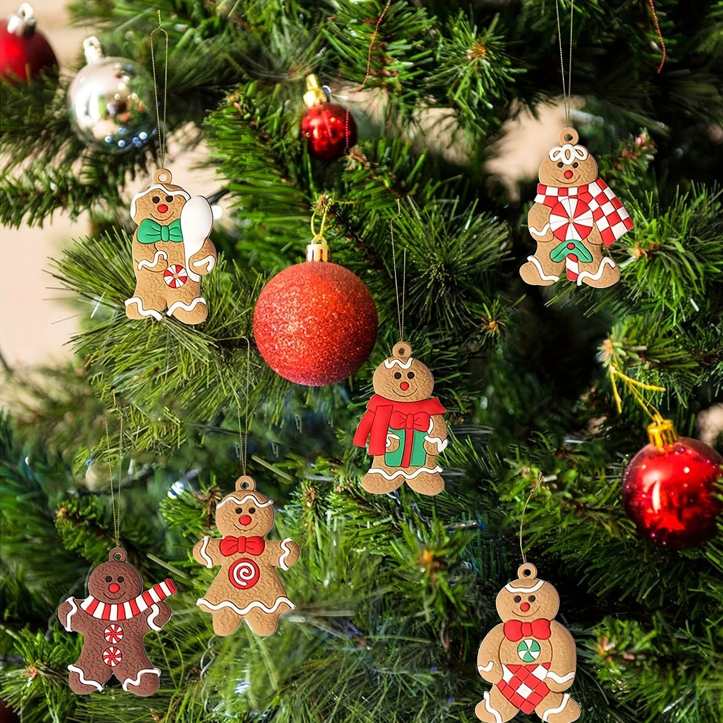 12pcs Classic Gingerbread Men Christmas Tree Ornaments