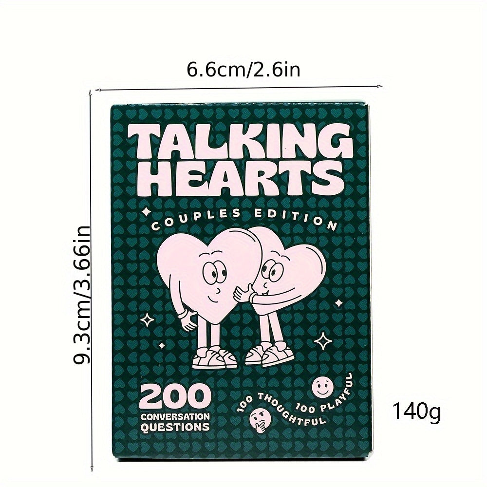 Talking Hearts Deluxe Edition - 200 Conversation Cards & 2 Wild Cards for Couples