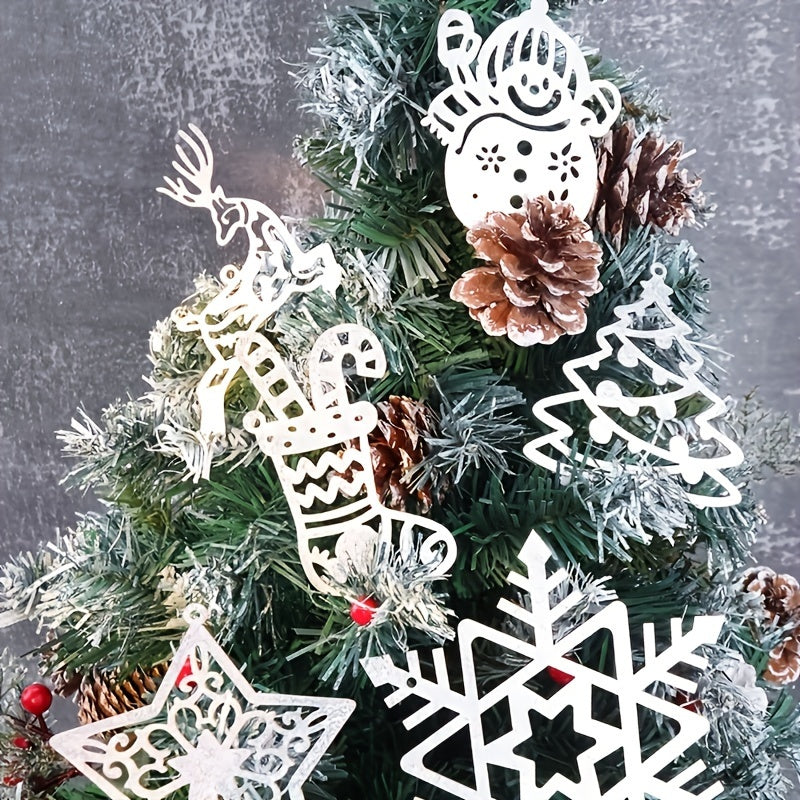 20pcs Sparkling Snowflake & Christmas Tree Ornaments