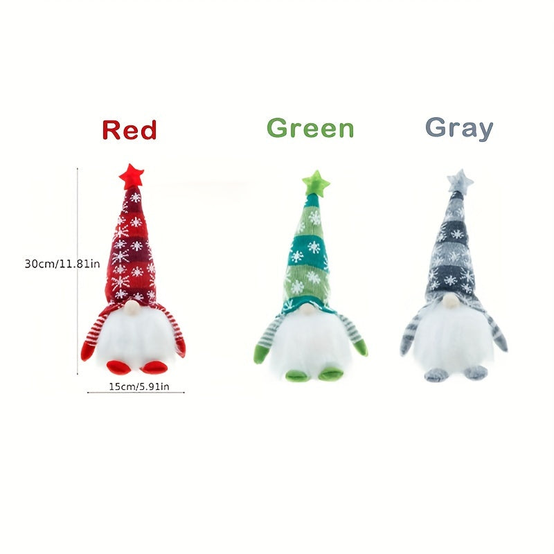 Festive Gnome LED Lights: 3 Colors (Red, Green, Gray)