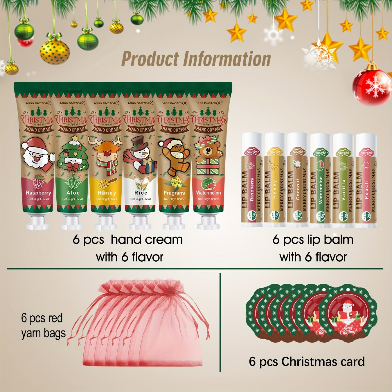 24pcs Christmas Give-away - Hand Cream & Lip Balm