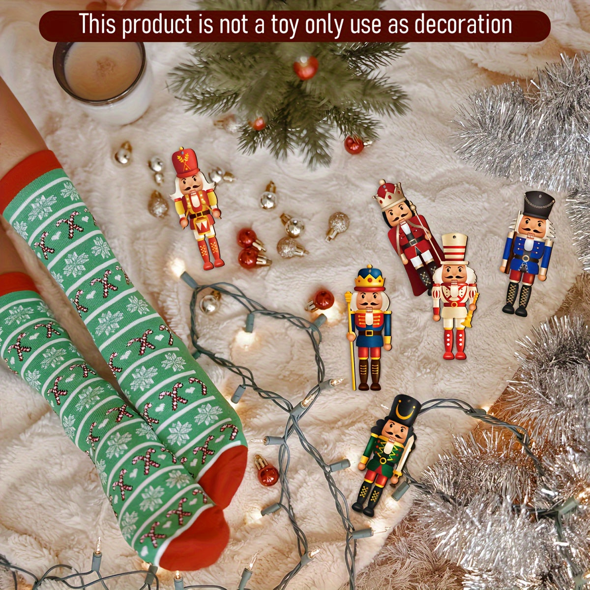 6pcs Set Of Large Wooden Nutcracker Ornaments