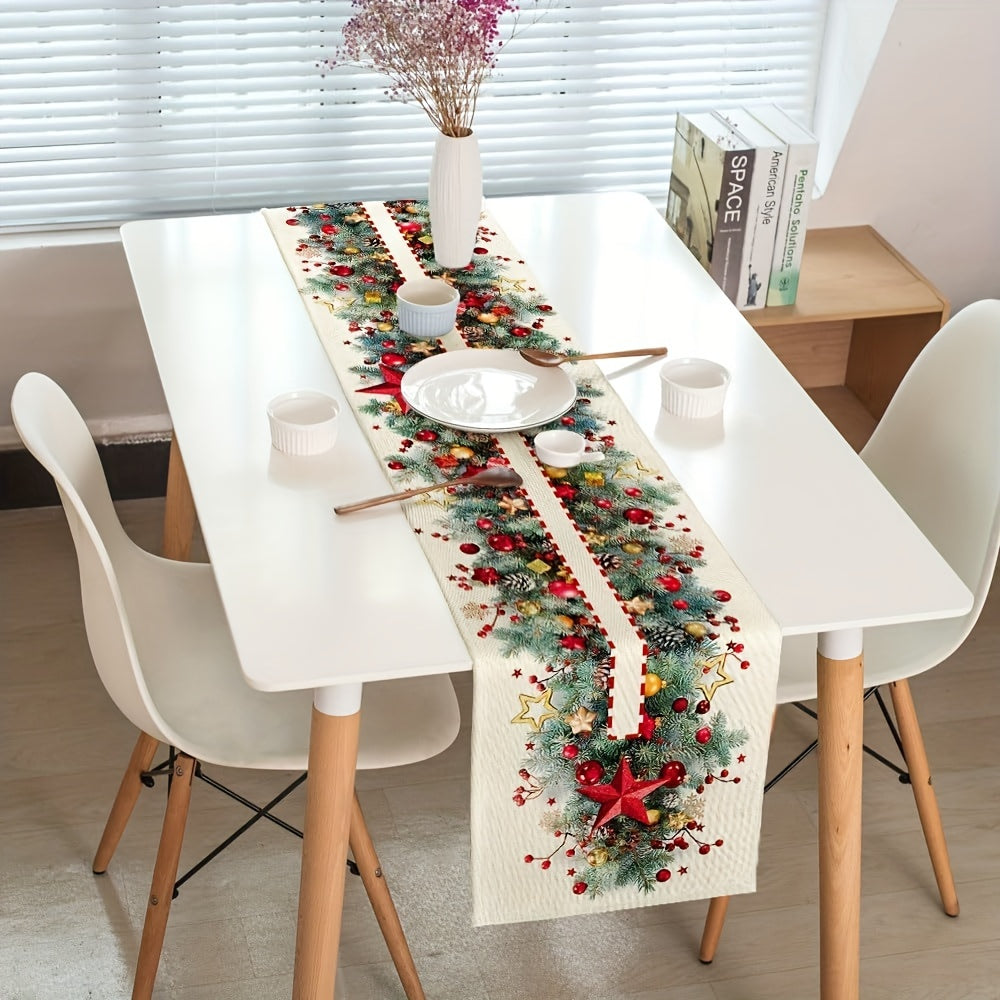 Christmas Linen Table Runner