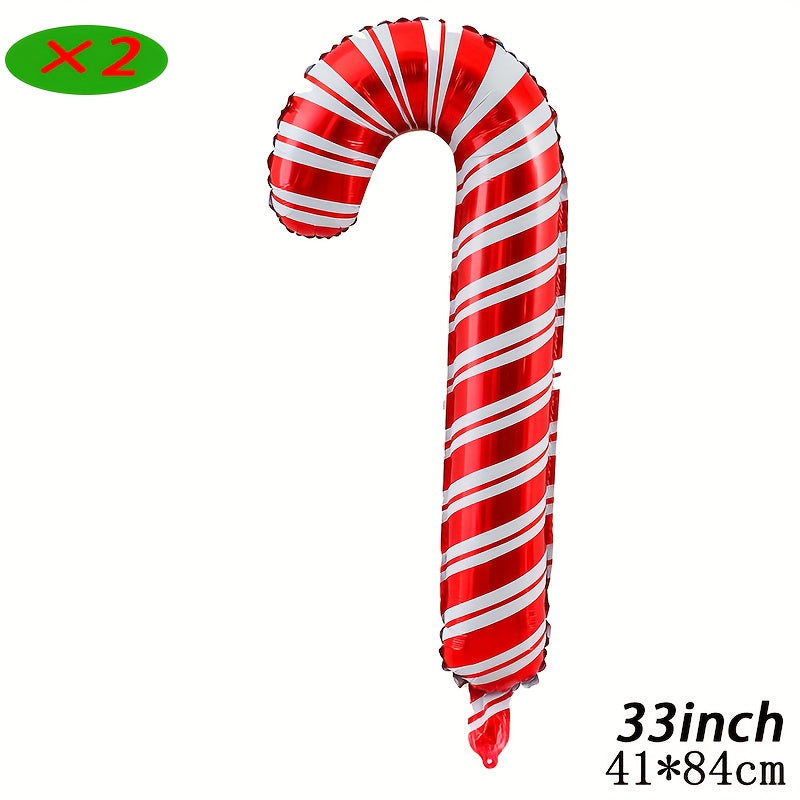 2 Christmas Decoration Cane Balloons- 83.82 cm