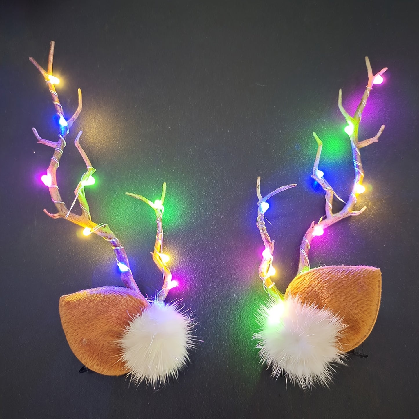 Christmas Colorful Luminous Antler Hair Clip