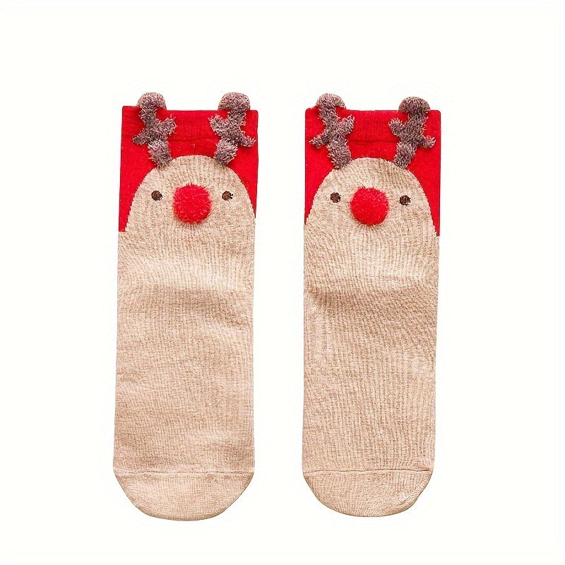 4 Pairs Cartoon Christmas Socks