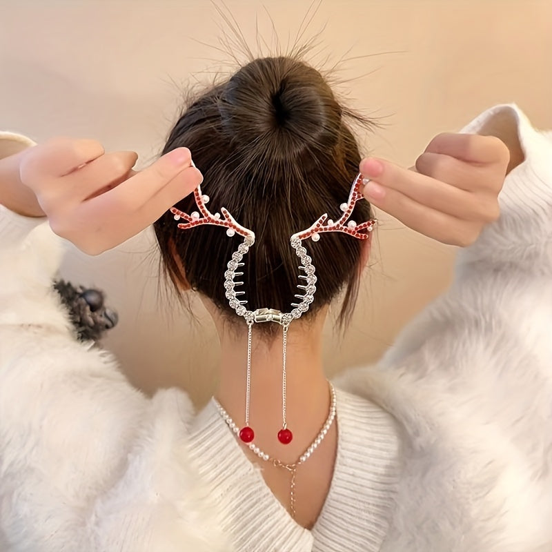 Elegant Deer Antler Hair Claw Clip