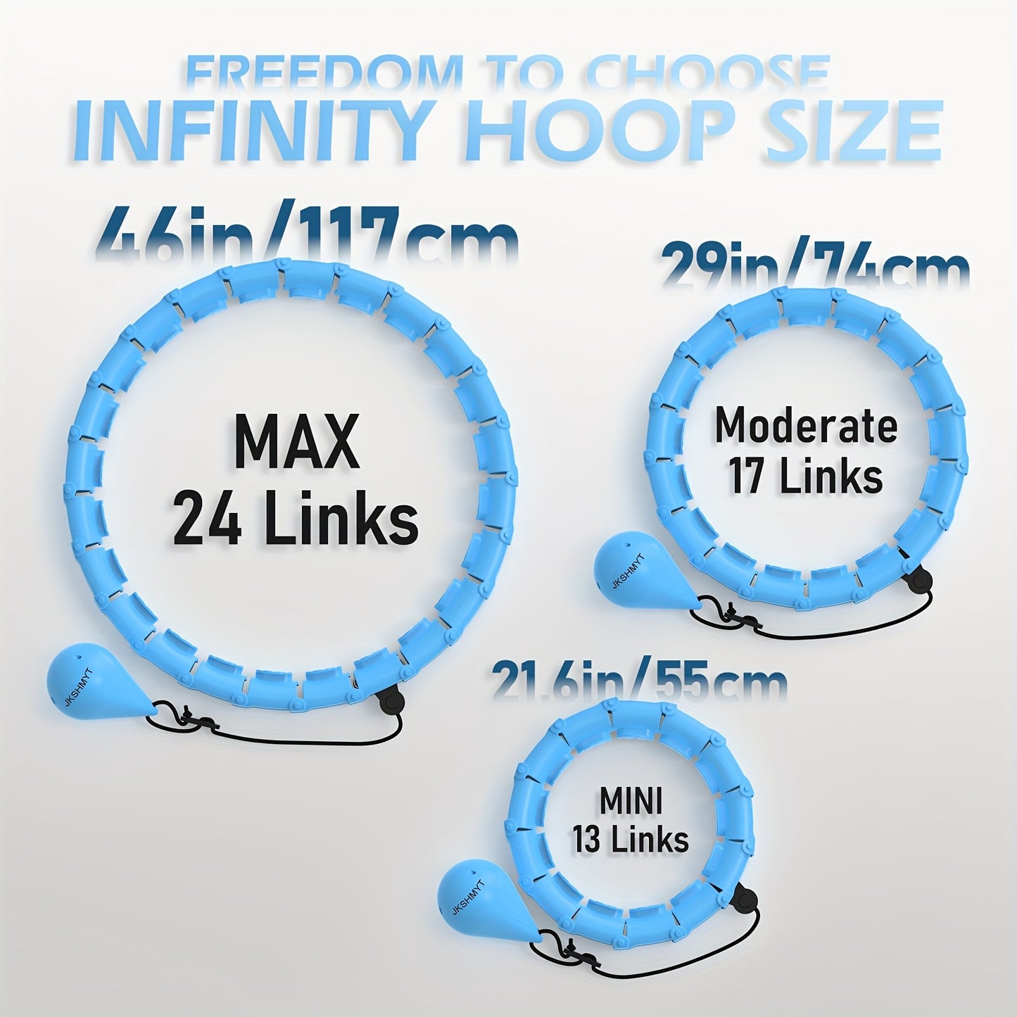 Adjustable Weighted Hoop for Fitness with 24 Detachable Links - 116.84cm