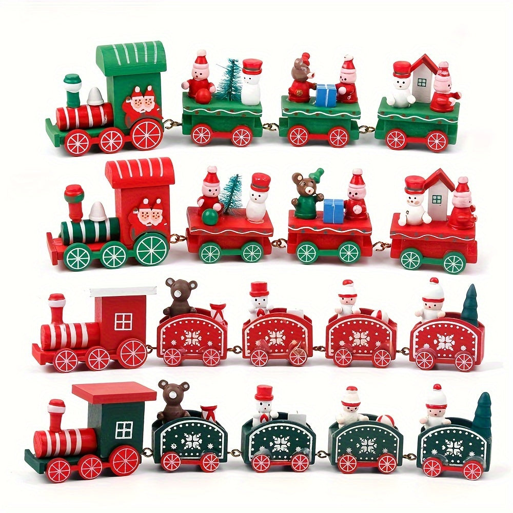 Merry Christmas Wooden Train Ornament