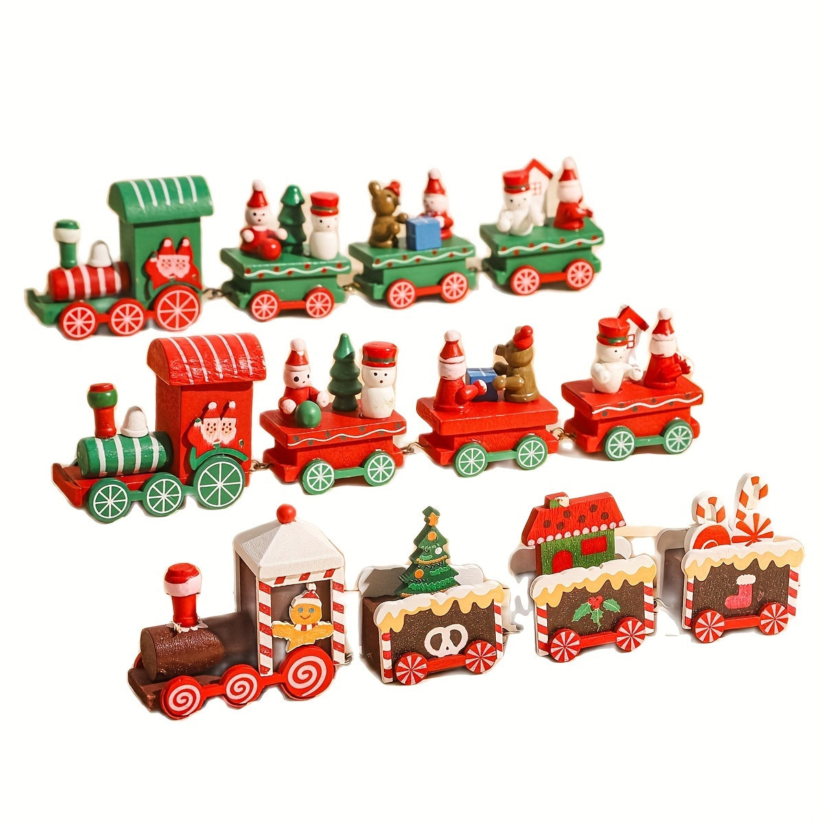 Merry Christmas Wooden Train Ornament