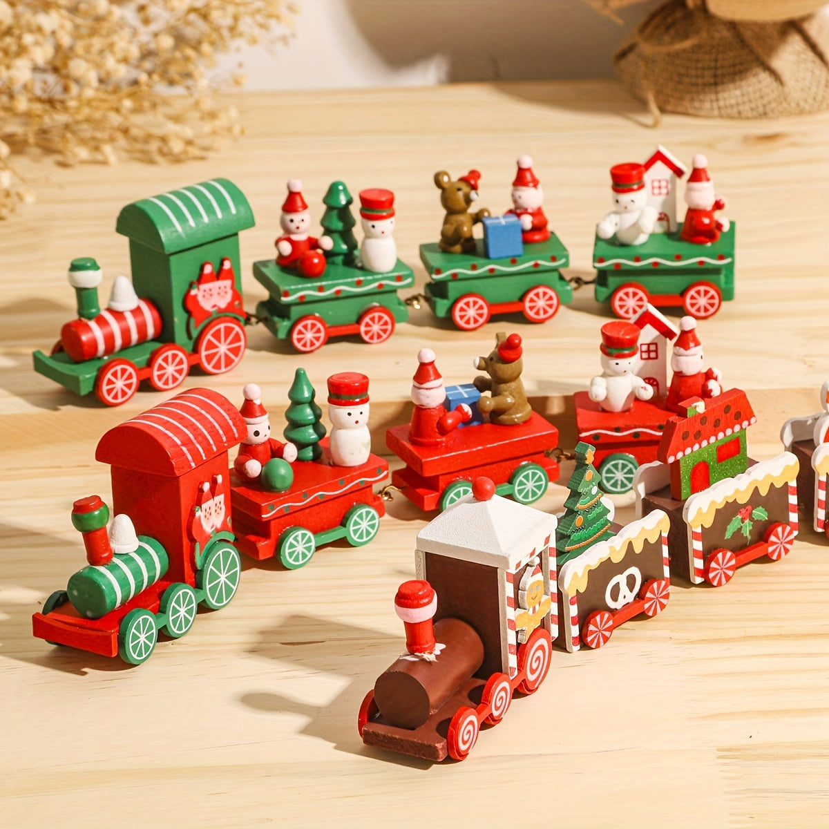 Merry Christmas Wooden Train Ornament