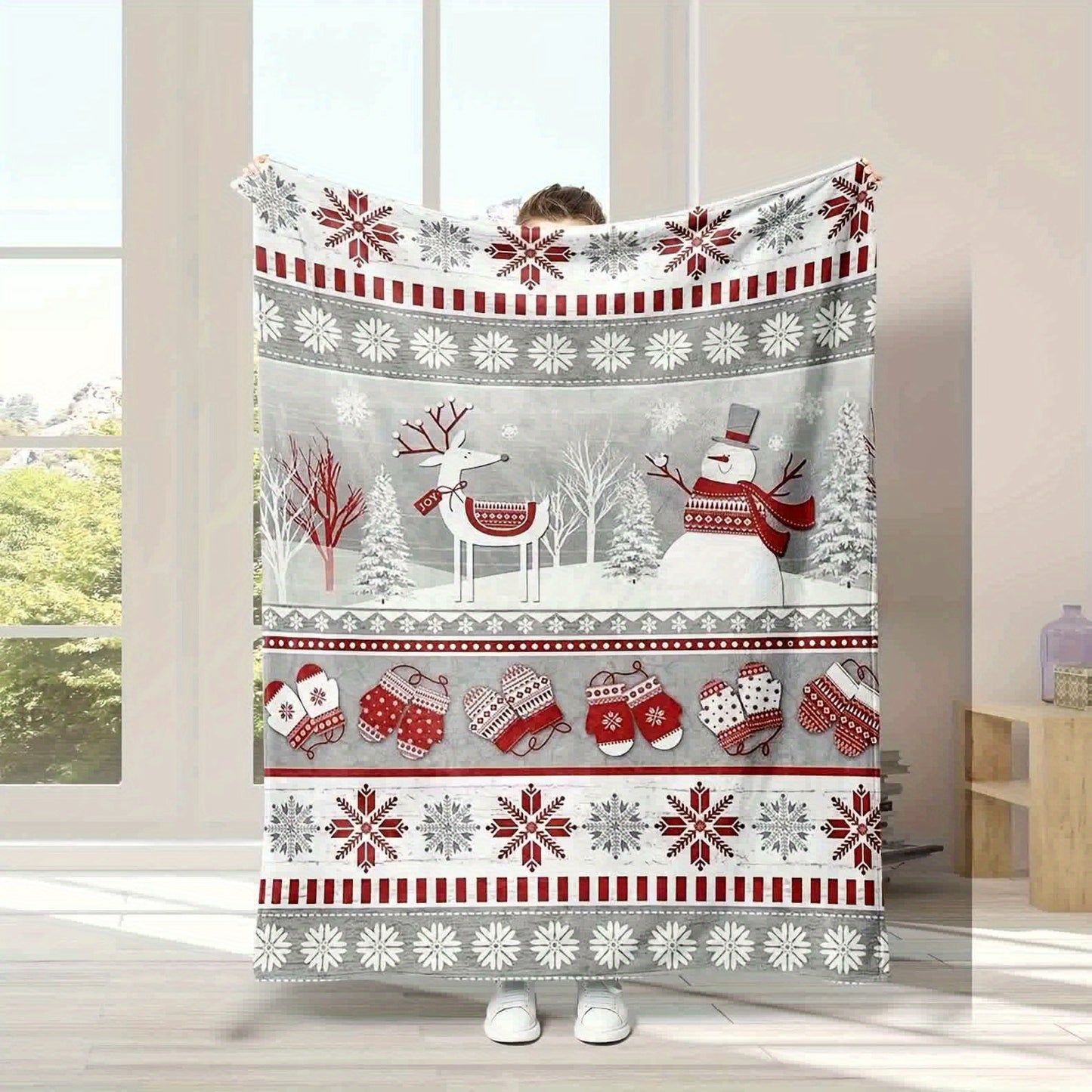 Cozy Vintage Christmas Throw Blanket