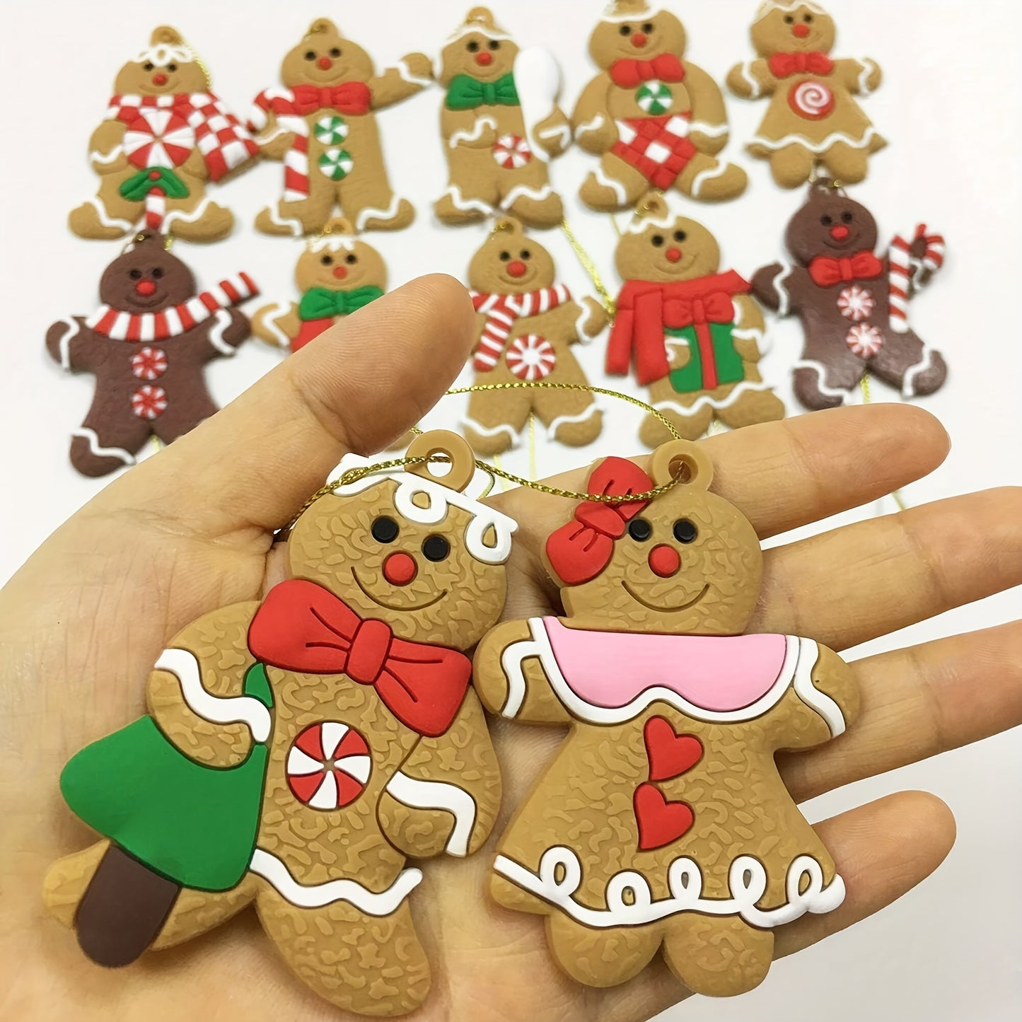 12pcs Classic Gingerbread Men Christmas Tree Ornaments