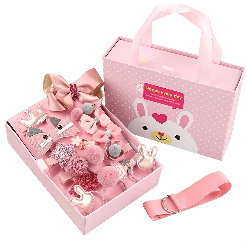 Girls Cute Cartoon Bow Hair Clips Set Gift Box