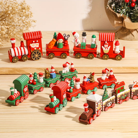 Merry Christmas Wooden Train Ornament