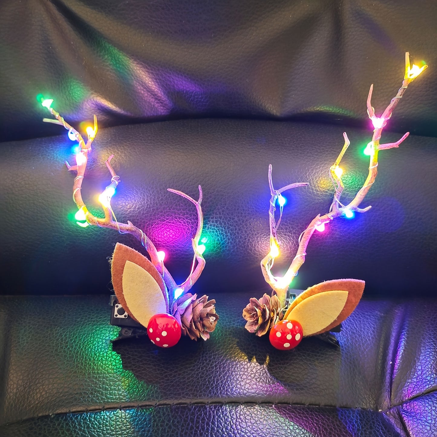 Christmas Colorful Luminous Antler Hair Clip