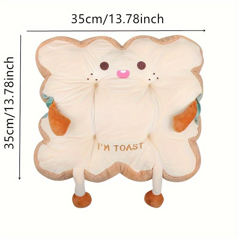 Comfortable Cute Cartoon Toast-Shaped Seat & Back Cushion