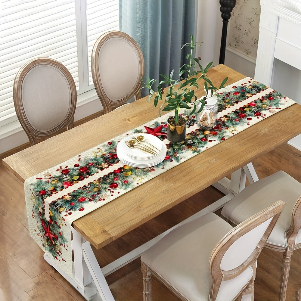 Christmas Linen Table Runner