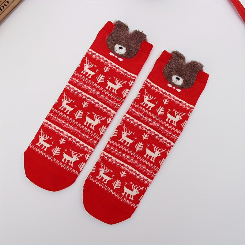 4 Pairs Cartoon Christmas Socks