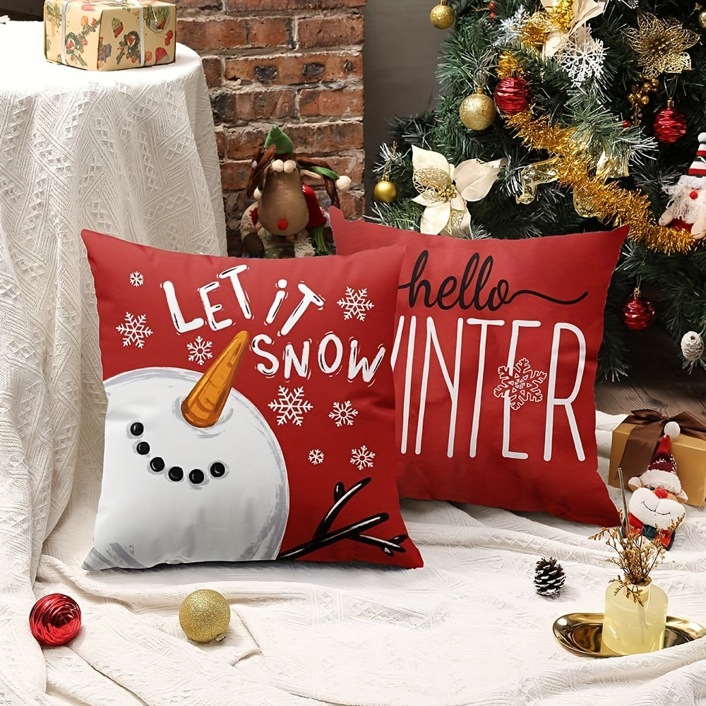 Festive Christmas Pillowcases- 4 Pieces