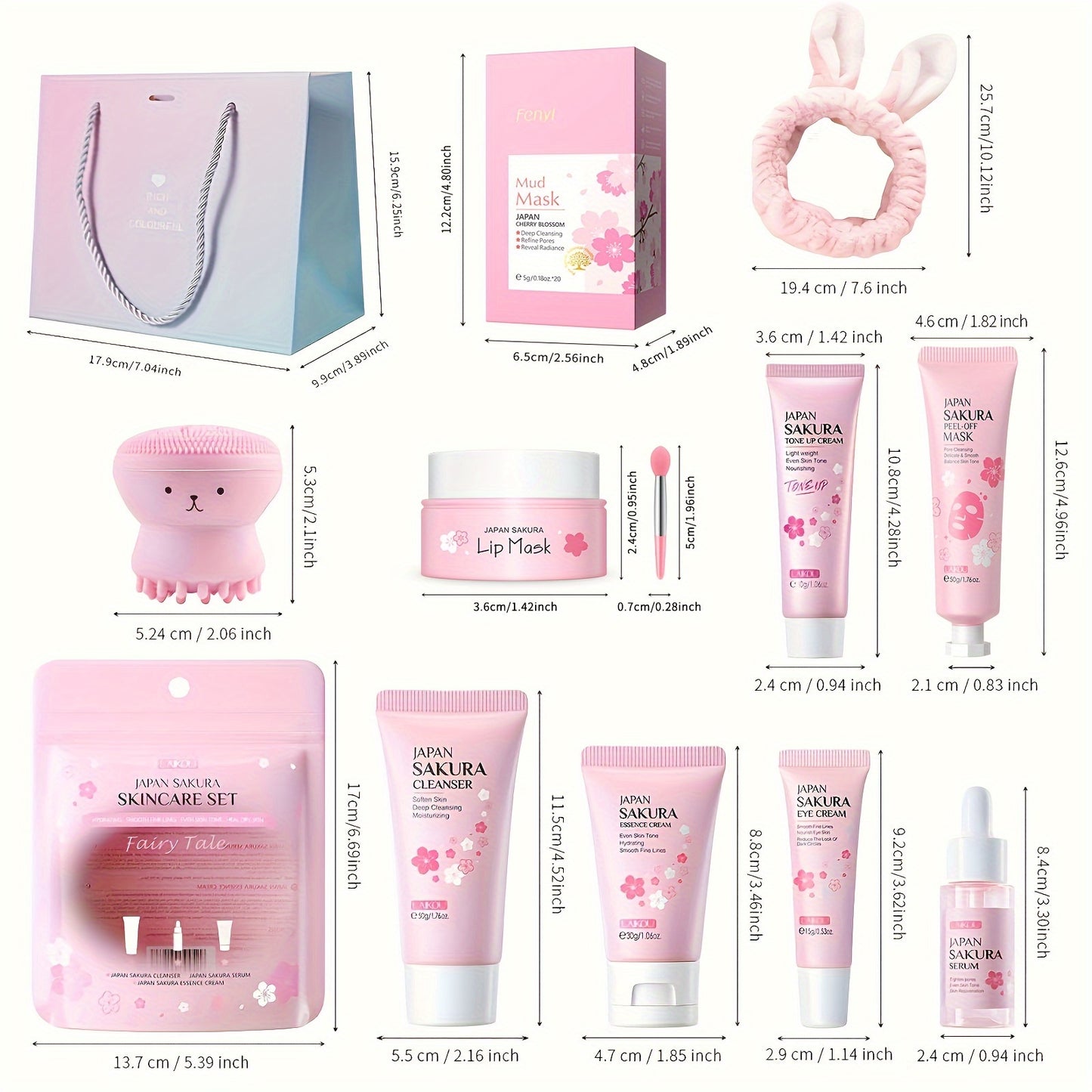 10pcs Japan Sakura Skin Care Kit For All Skin Types