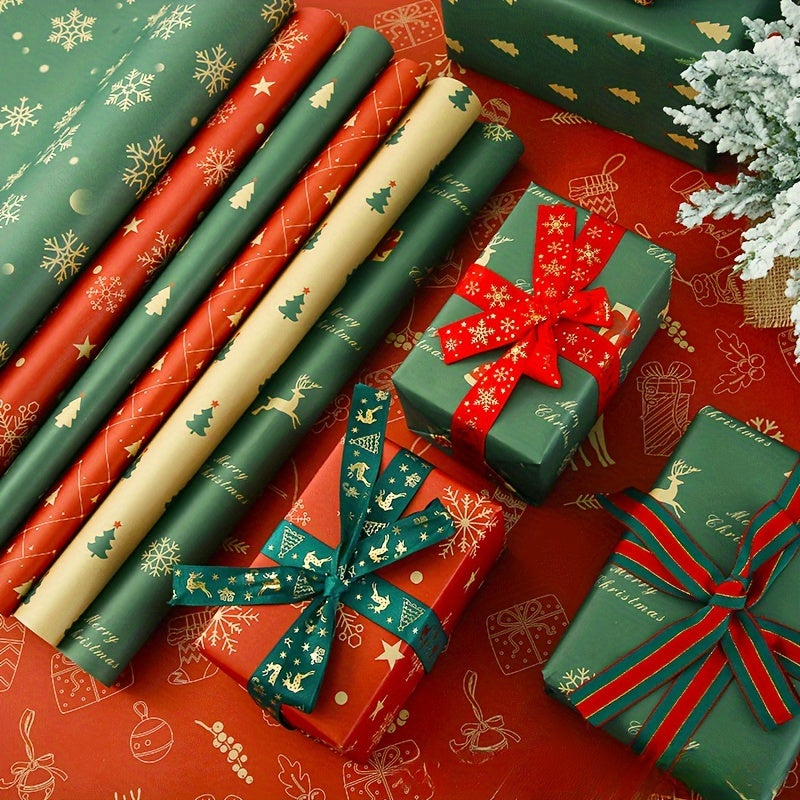 Christmas Gift Wrapping Paper Set of 7 Rolls